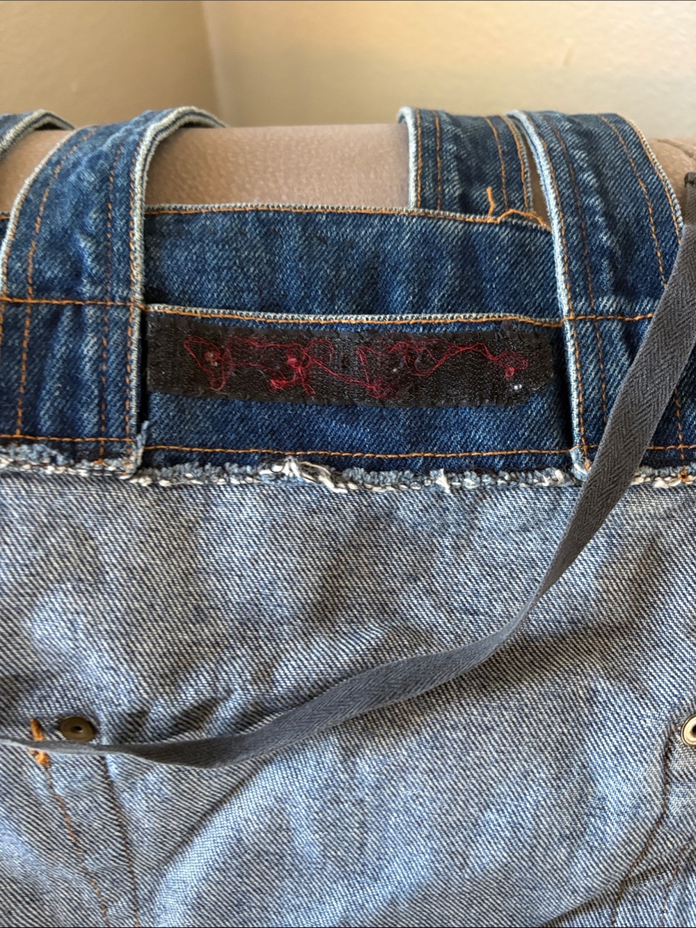 Denim Shoulder Tote Bag - Blue - Picture 12 of 13